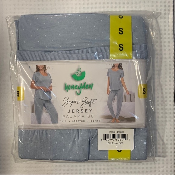 LAST ONE AVAILABLE!! - New Ladies Jogger Lounge Set Blue Polka Dots - Picture 5 of 14